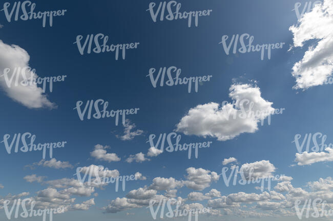 regular deep blue sky with white clouds