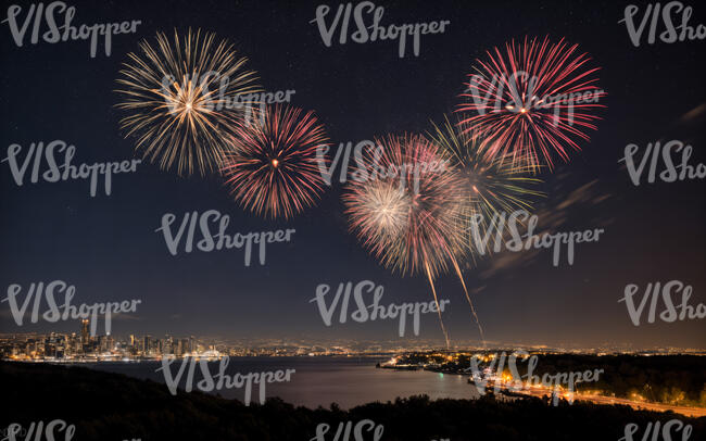 night sky with fireworks