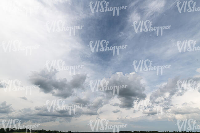 sky covered with white clouds