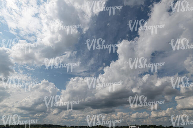 sky with many white clouds