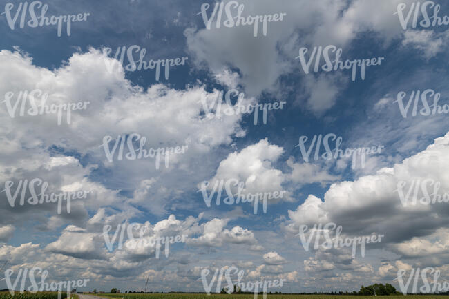 blue sky with many white clouds