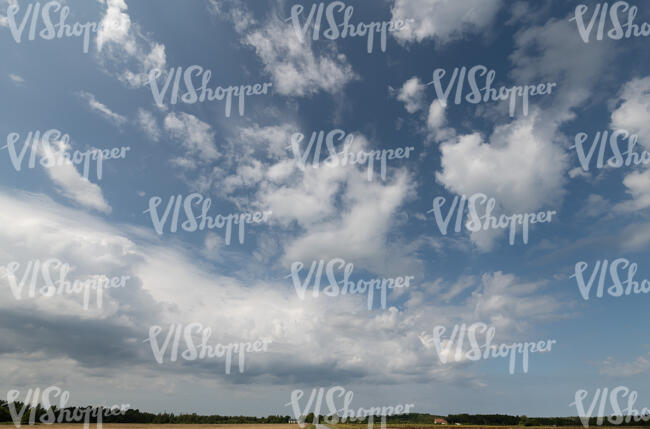 blue sky with big white clouds