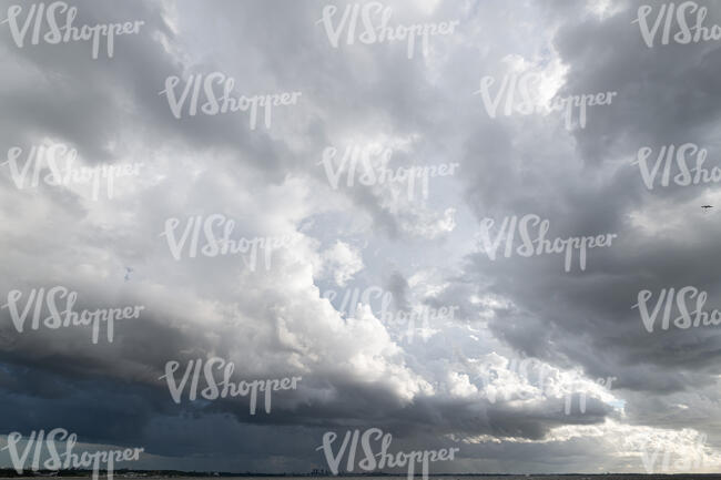 sky covered with grey clouds