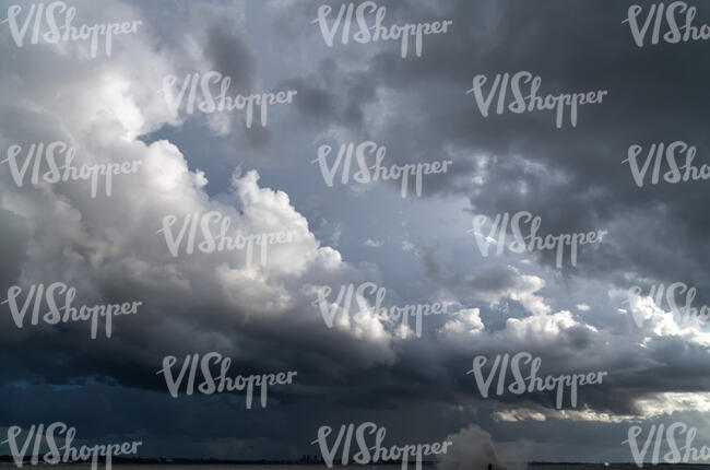 sky with dark thunder clouds