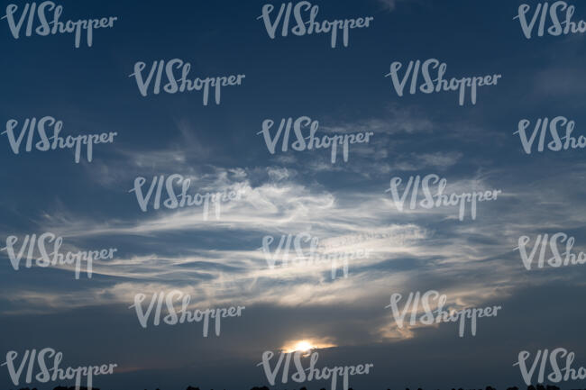 sunset with magical clouds