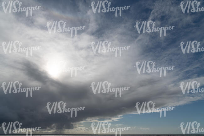 sky with sun partly visible behind the cloud