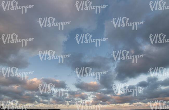 evening sky with coloured clouds