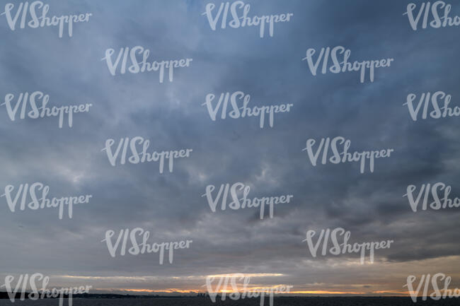 sunset with large clouds