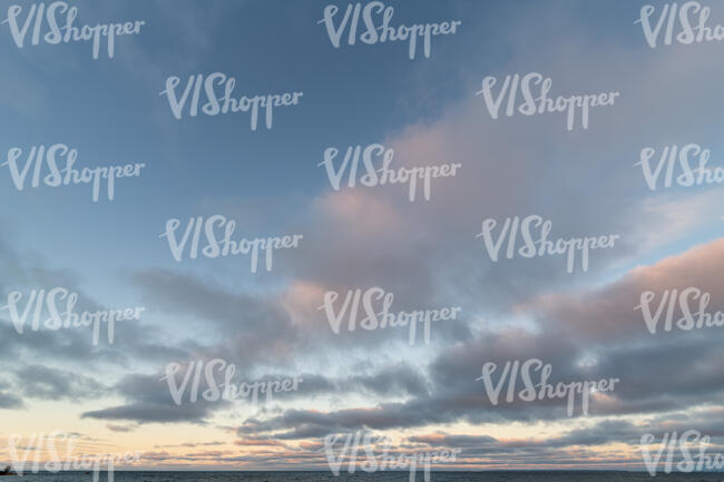 evening sky with pink colours and clouds