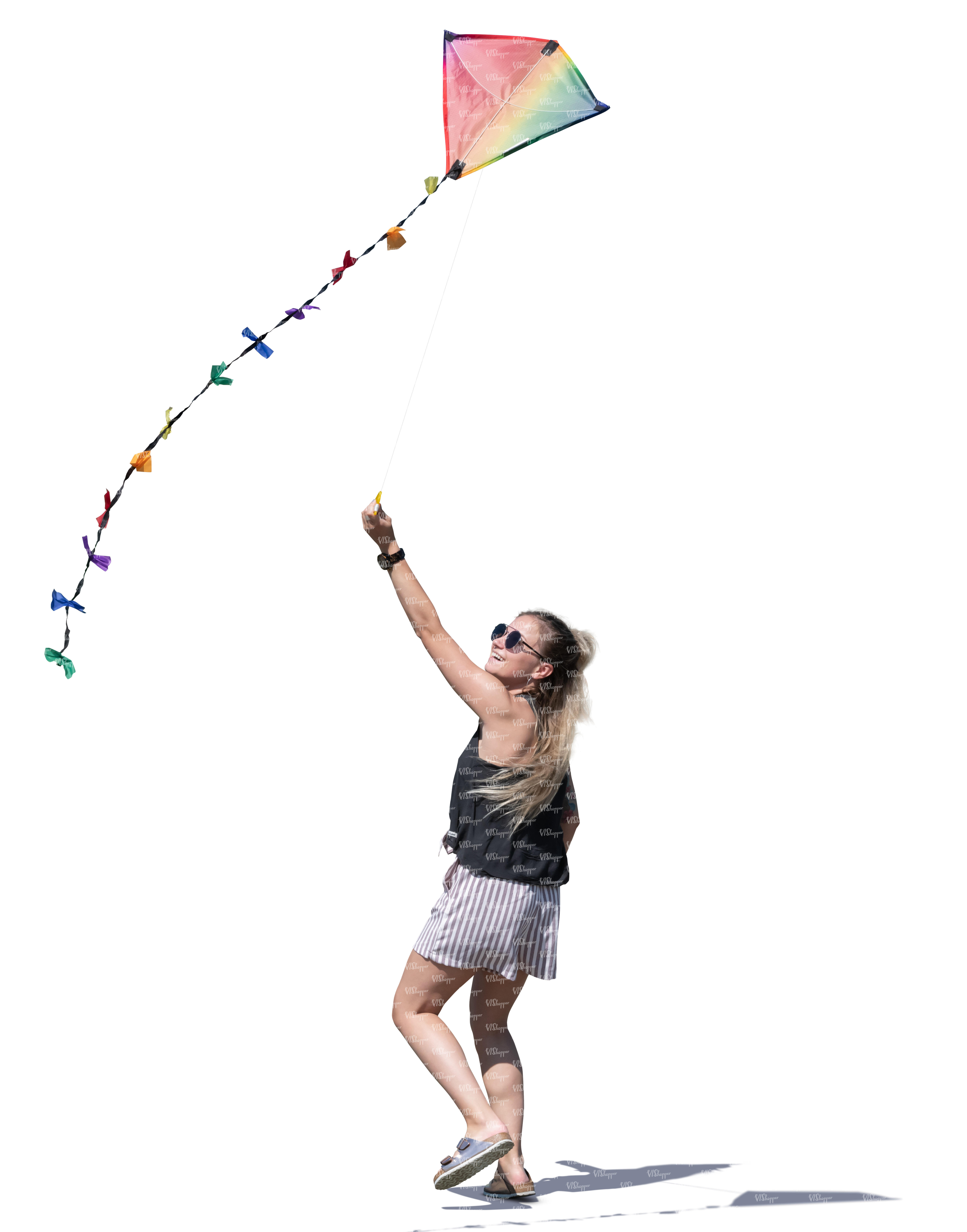 young woman flying a kite - VIShopper