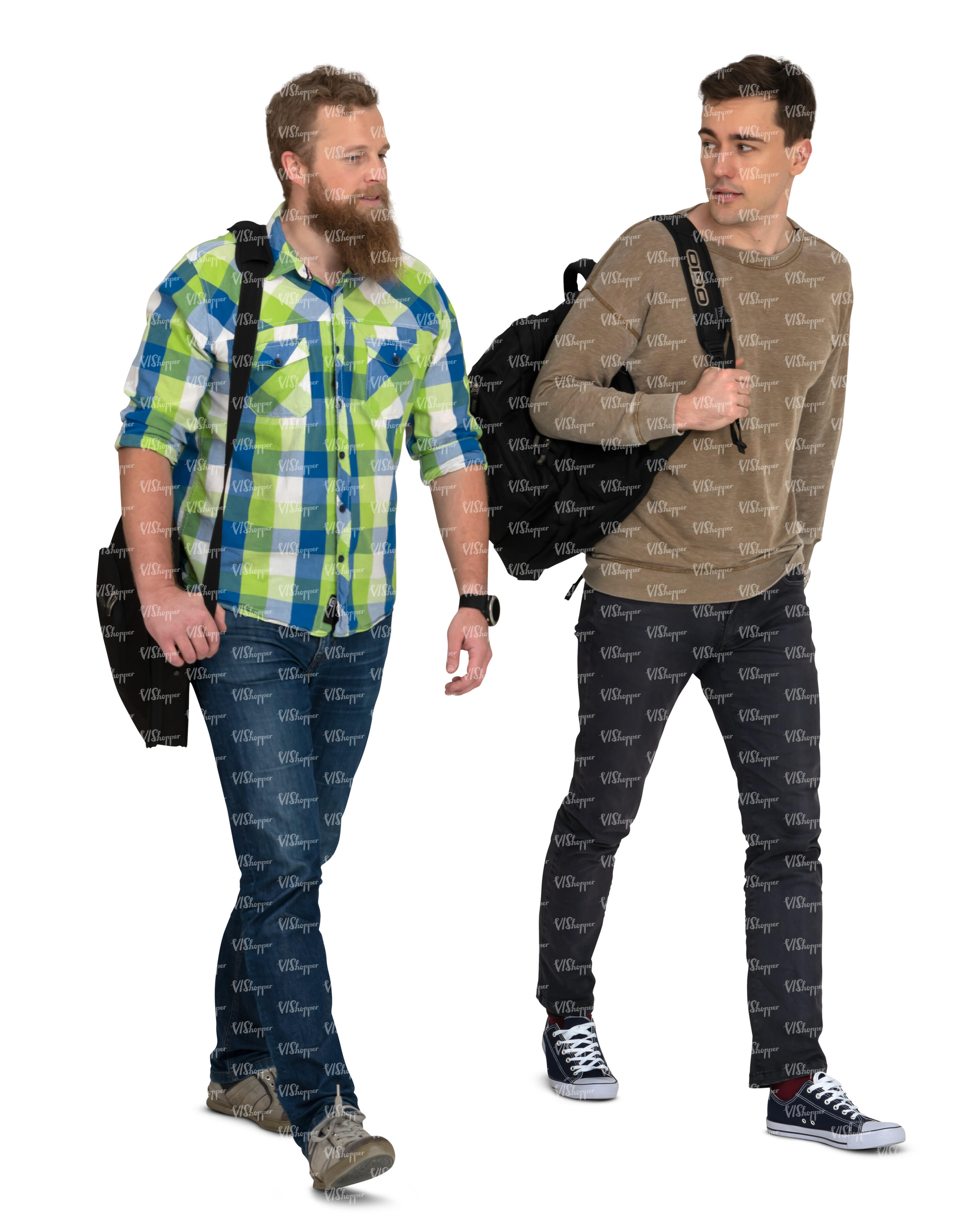 two men walking and talking - VIShopper