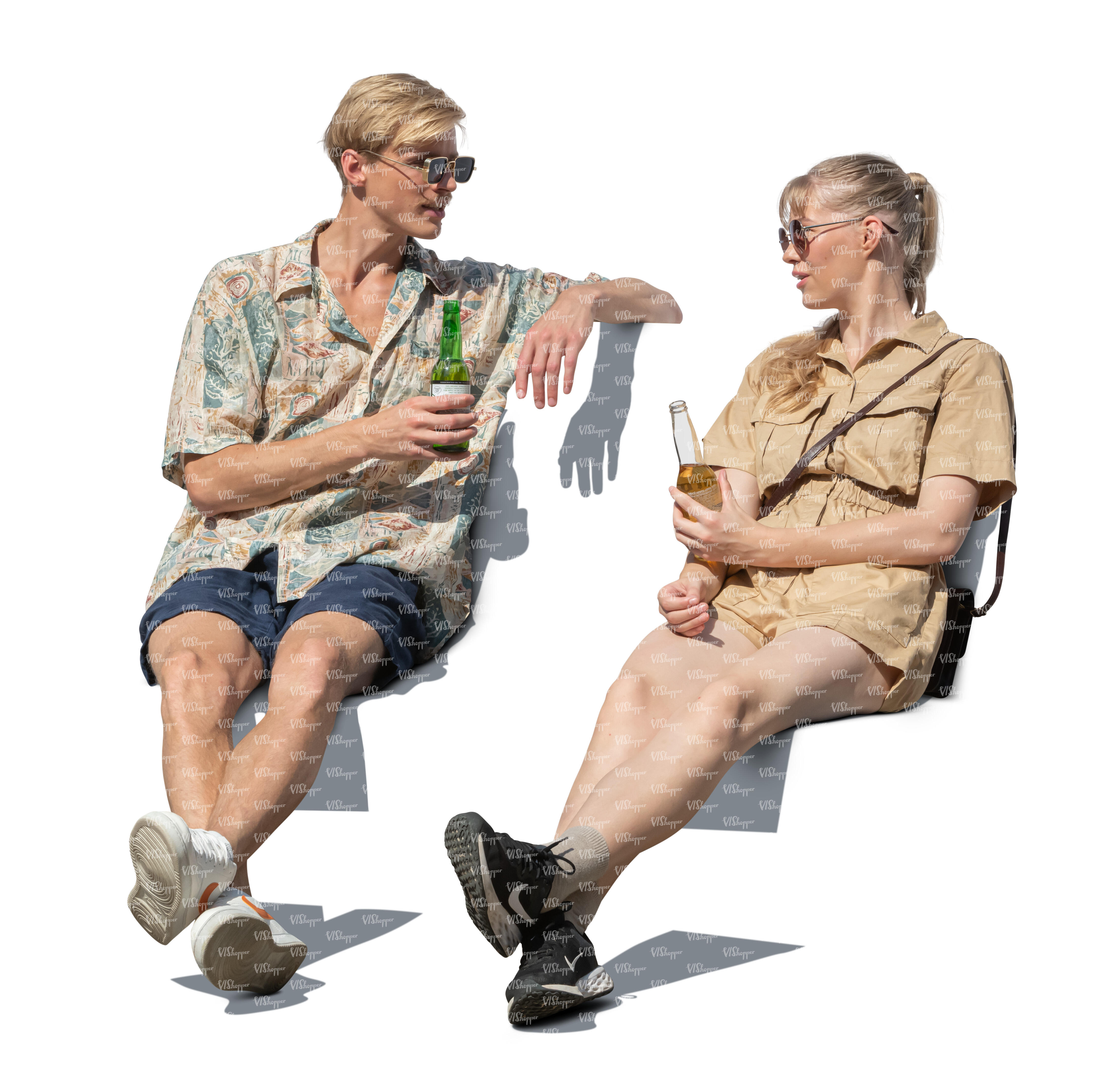 man and woman sitting and drinking drinks - VIShopper