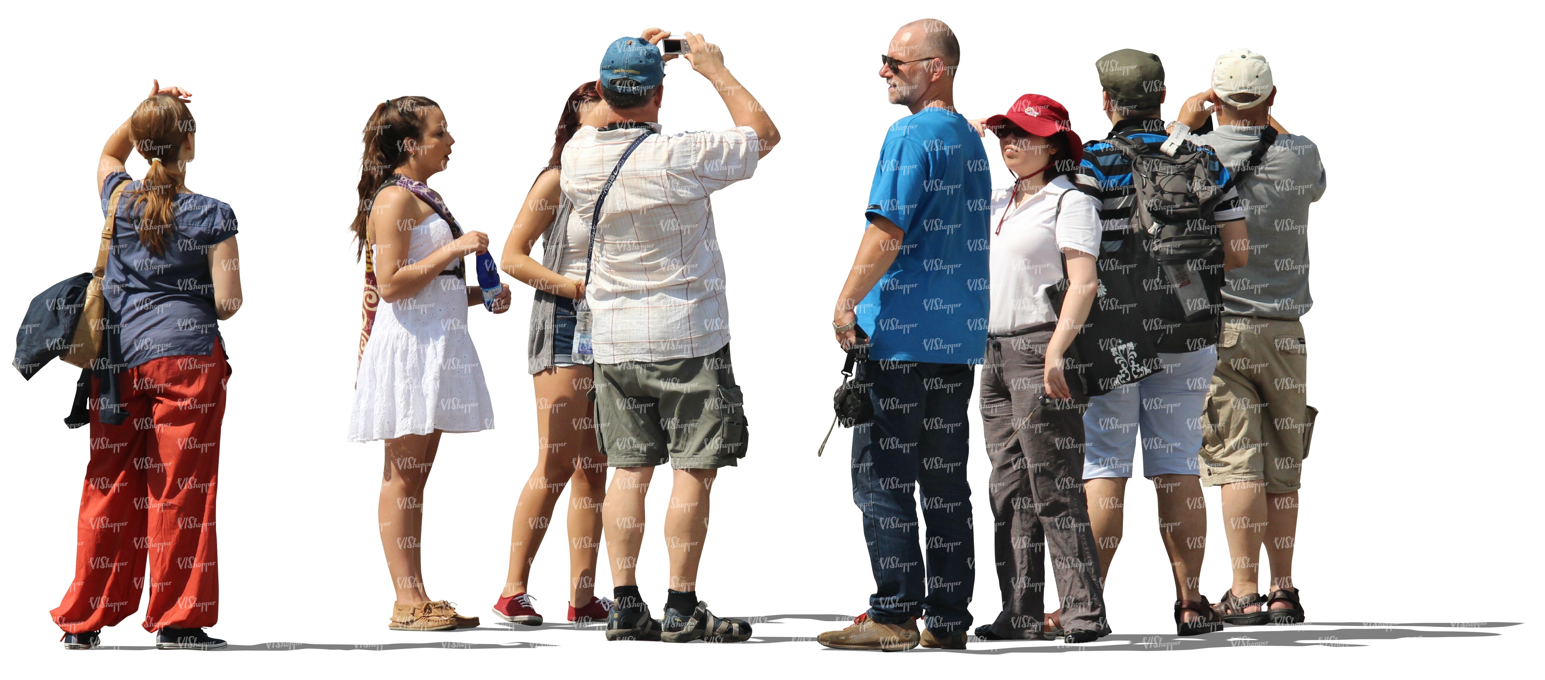 group of tourists standing - VIShopper