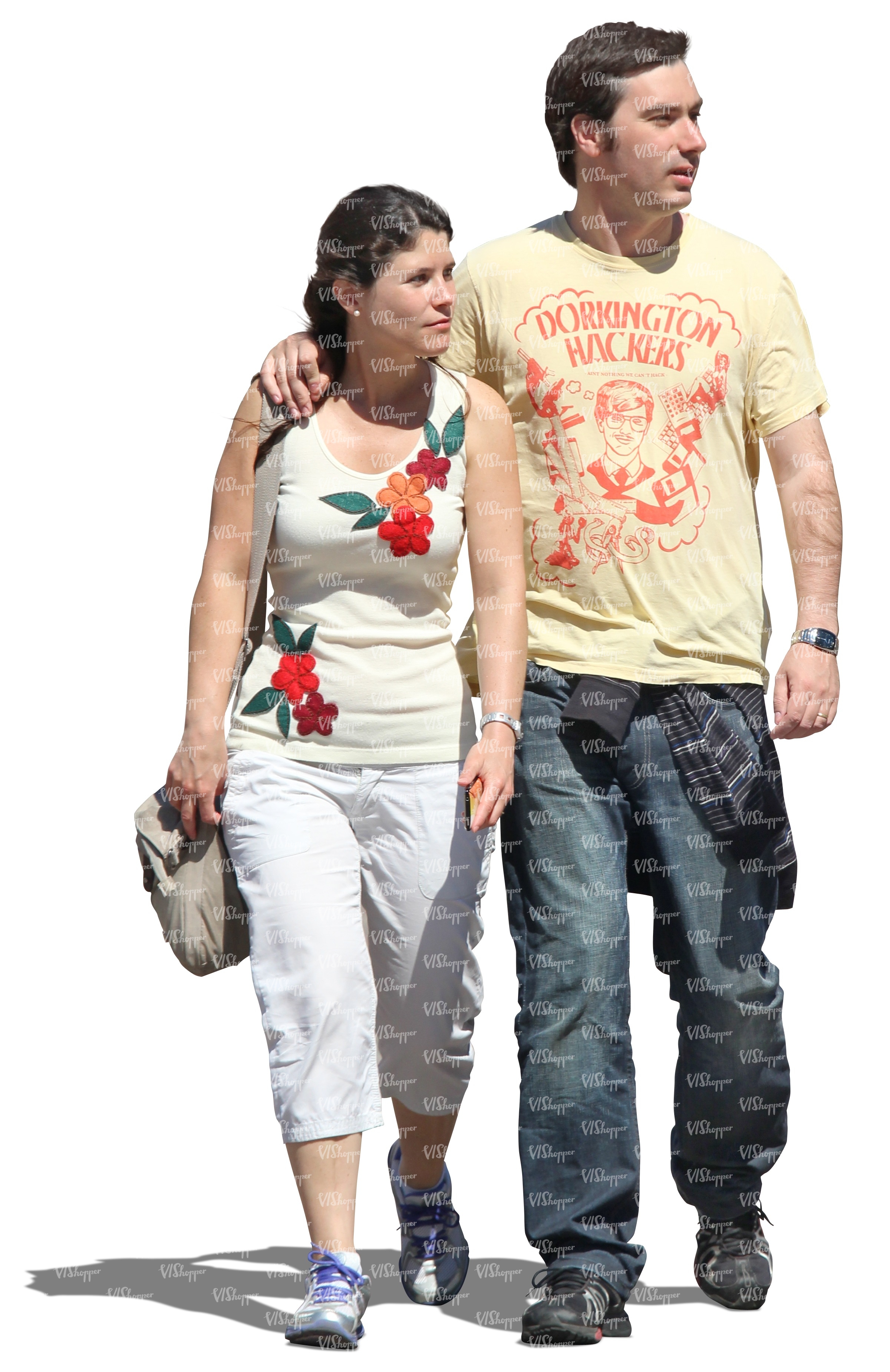 Cut Out Man And Woman Walking Arm In Arm Vishopper