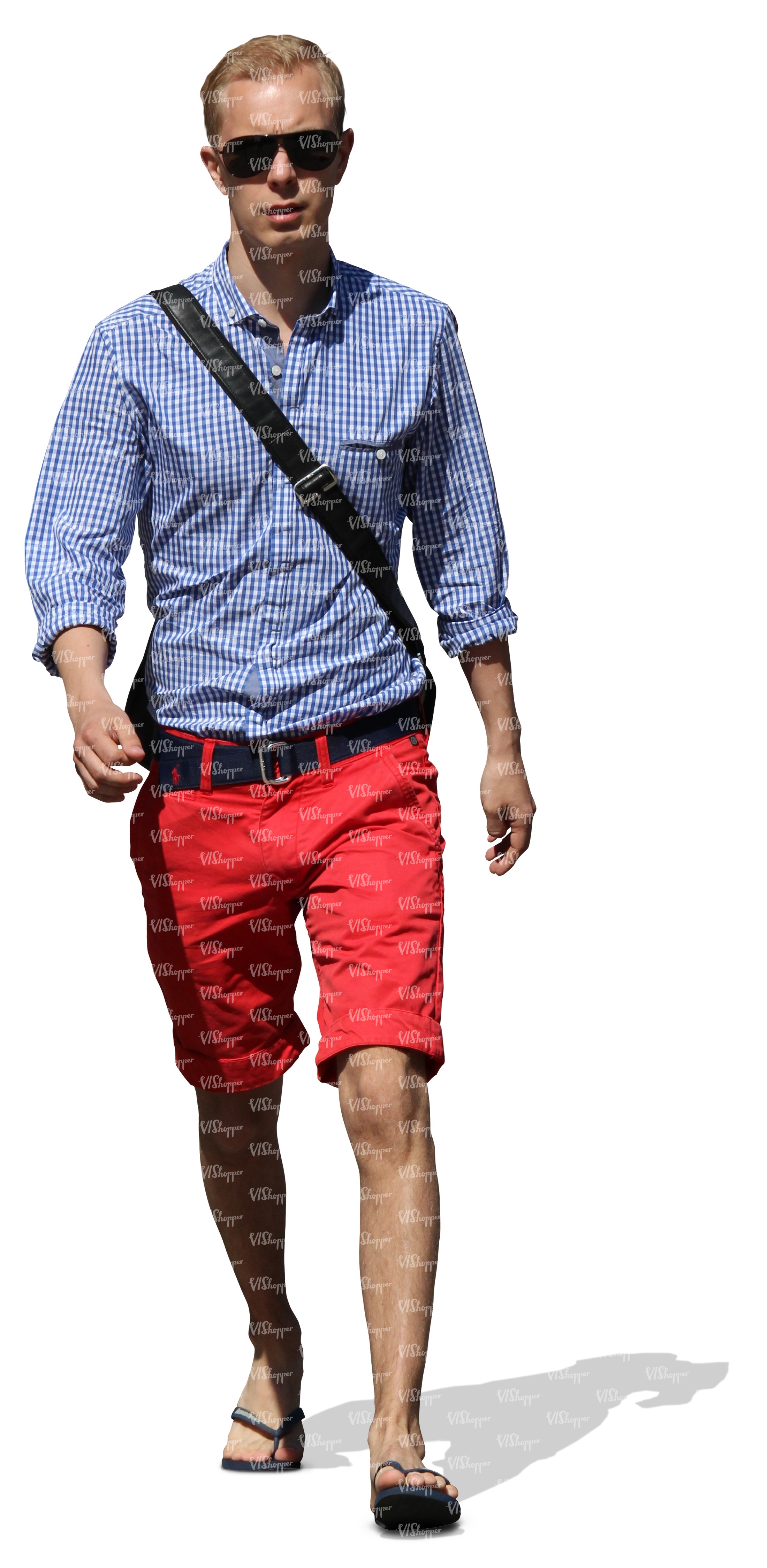 Red sale walking shorts