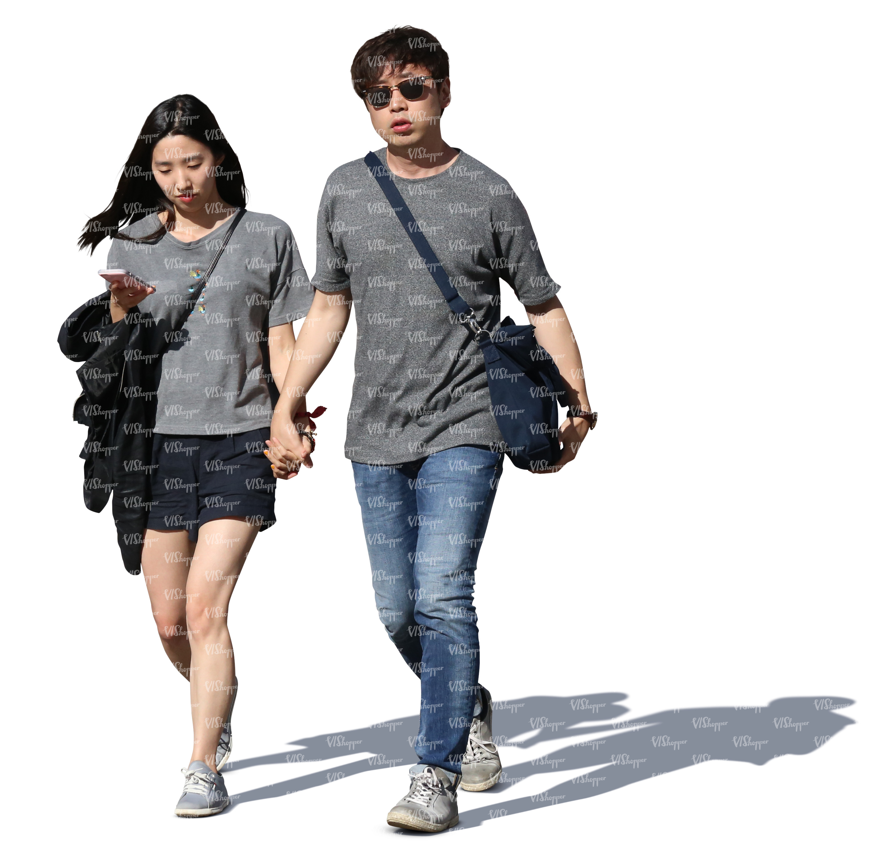 asian couple walking hand in hand - VIShopper